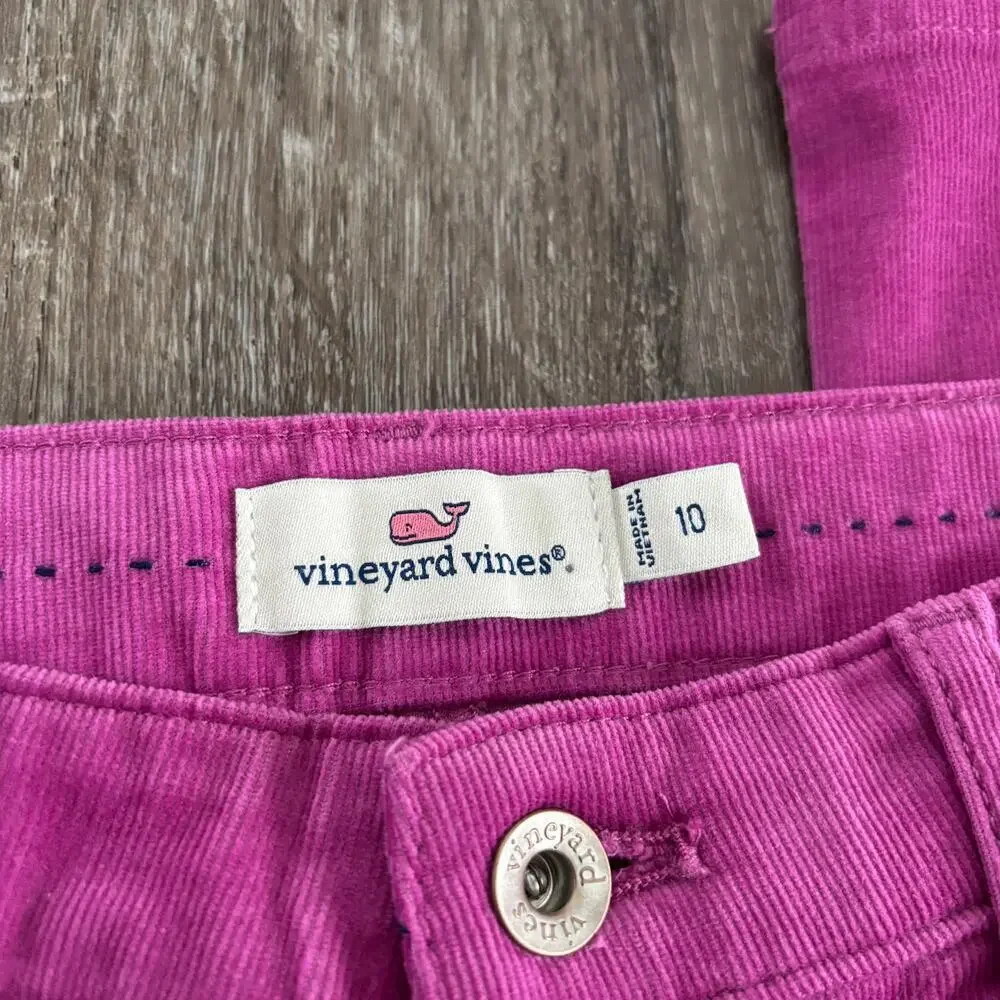 Vineyard Vines Girl Kick Flare Corduroy Jeans Dahlia Pink - Girls Size: 10